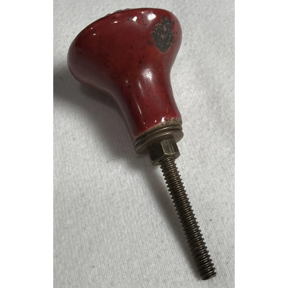 Lot Of 2 Hobby Lobby Red Rustic Drawer Knob Pulls 1.25In Red Black